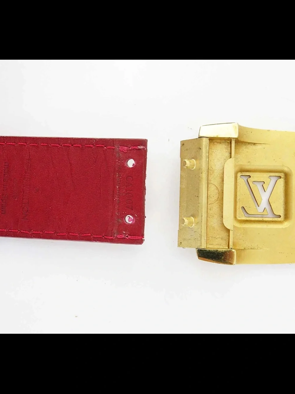 Louis Vuitton White Multicolor Monogram Belt with Gold LV Buckle